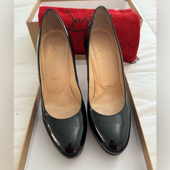 Authentic Christian Louboutin Simple Pump 100 Patent Calf with Box and Dust Bag